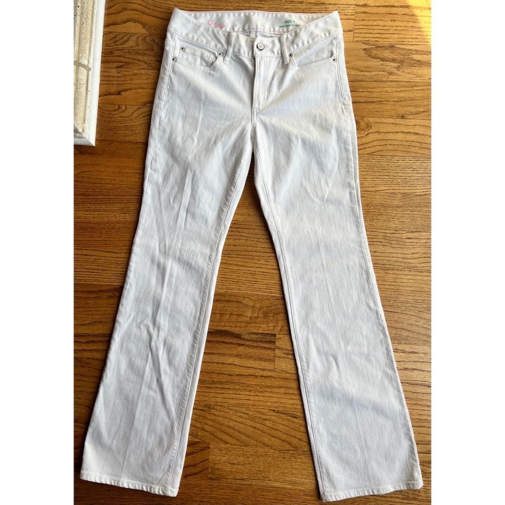 Lilly Pulitzer White Babe Bootcut Jeans Size 4 Style 26690 MSRP $148 - Picture 4 of 16